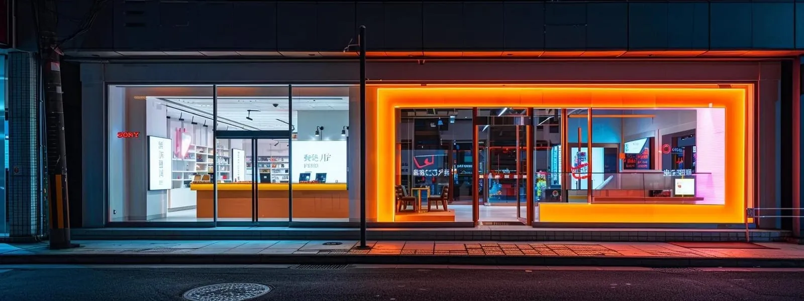 a brightly lit, modern storefront with a freshly cleaned, vibrant sign that prominently displays the business name, creating a captivating focal point that evokes professionalism and draws in potential customers.