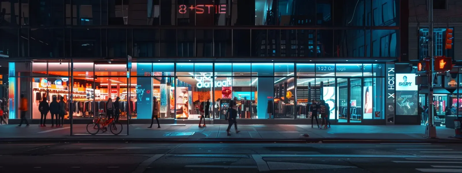 a vibrant urban storefront showcases eye-catching signage strategically positioned to attract bustling foot traffic, illuminating the powerful impact of effective sign placement on business visibility.