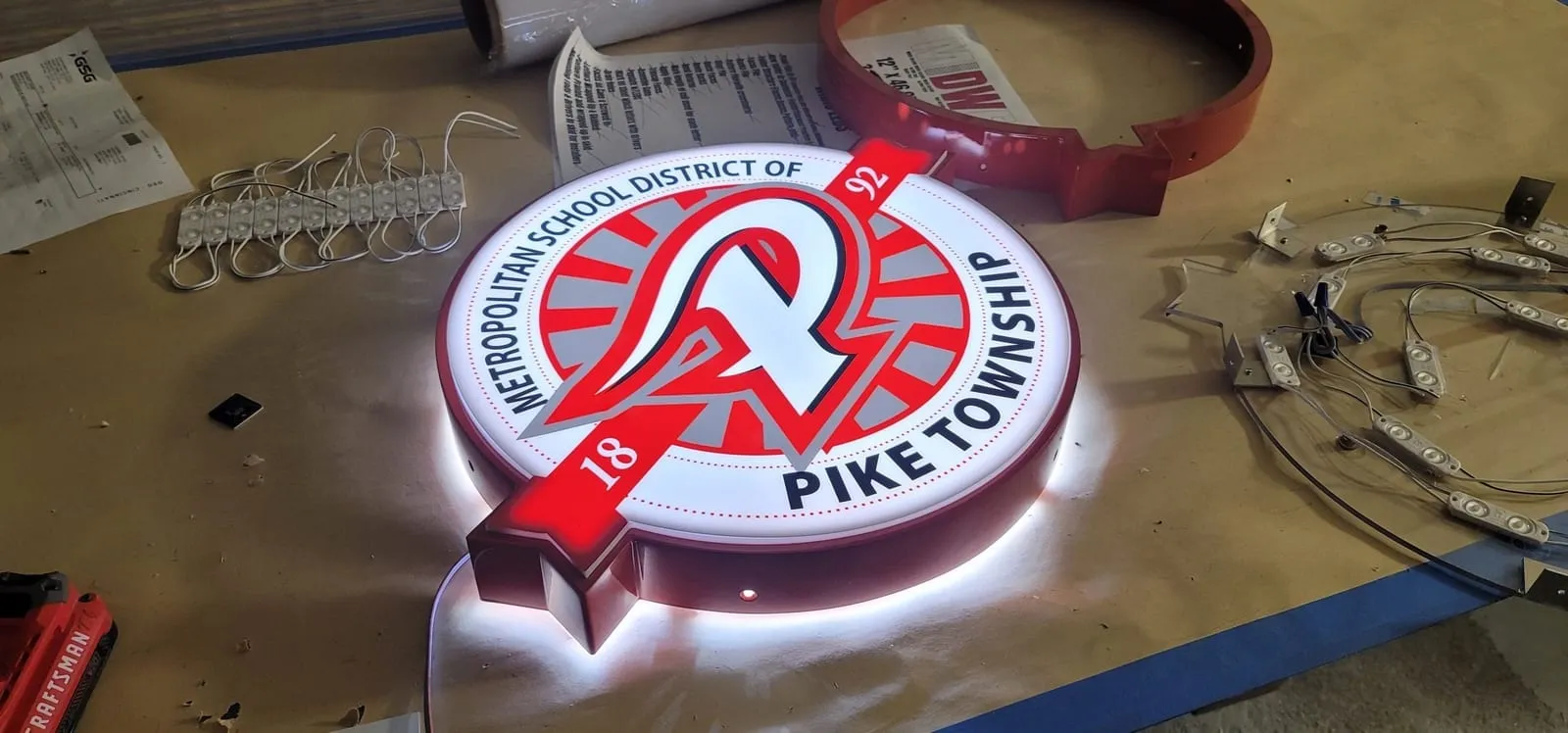 Commercial sign installation project