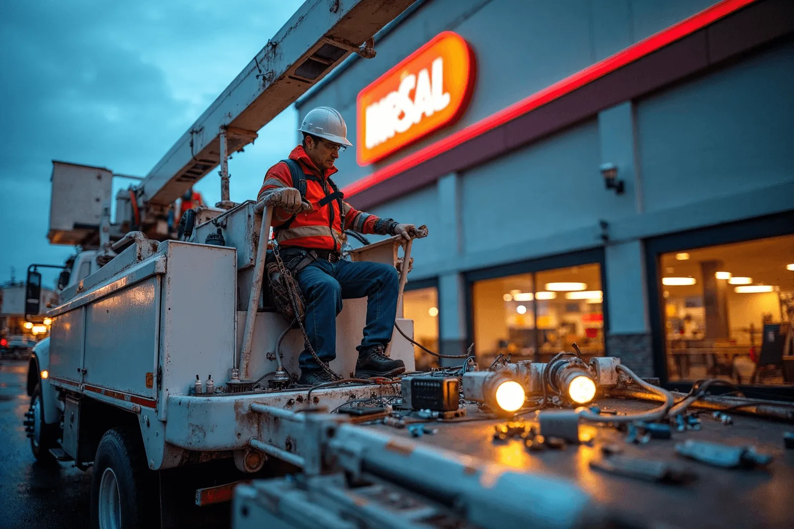 Exterior lighting LED retrofit at fuel canopy demonstrating commercial ROI
