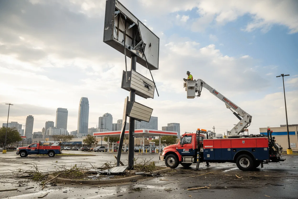 Storm-Damaged Signs in Indianapolis: Response Timeline and Insurance Documentation