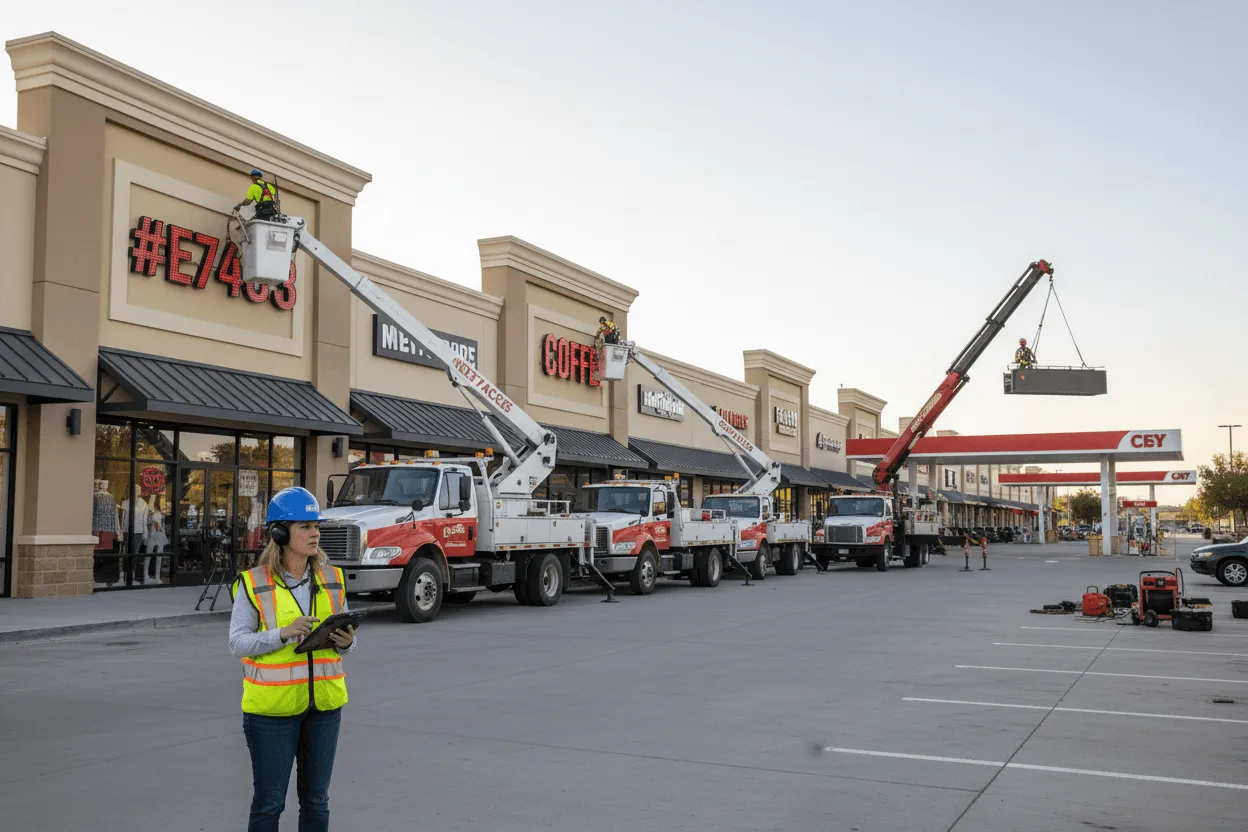 Signage installation services in Indianapolis, IN professional fleet coordination by Midwest Signs for regional rollouts