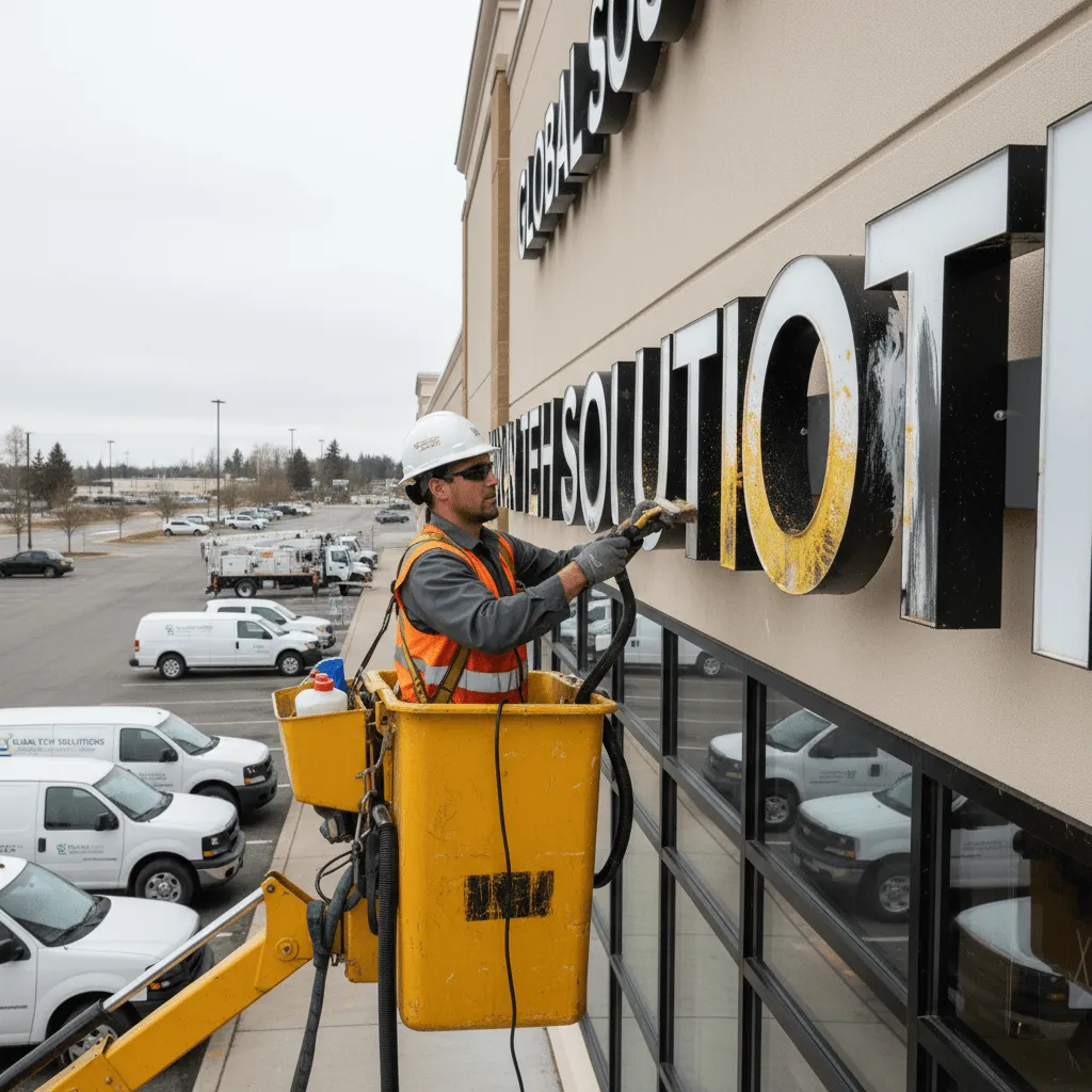 sign maintenance - LED message center and EMC display summer inspection and cleaning