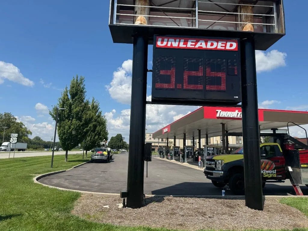 Thorntons LED fuel pricer sign repair and installation